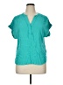 Apt. 9 100% Rayon Teal Short Sleeve Blouse Size XL Petite - photo 1