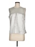 Kasper Metallic Solid Silver Sleeveless Blouse Size M - photo 1