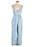 Dex Solid Blue Jumpsuit Size L - photo 1