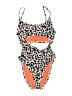 BCBGeneration Animal Print Orange One Piece Swimsuit Size S - photo 1