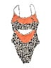 BCBGeneration Animal Print Orange One Piece Swimsuit Size S - photo 2