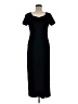 Robbie Bee Solid Black Casual Dress Size 8 (petite) - photo 1