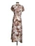 Halogen 100% Polyester Floral Brown Casual Dress Size S - photo 2
