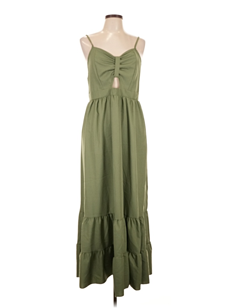Pre-owned Shein Curve Casual Dress In Green