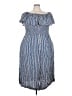 Oddi 100% Rayon Stripes Blue Casual Dress Size 2X - photo 1