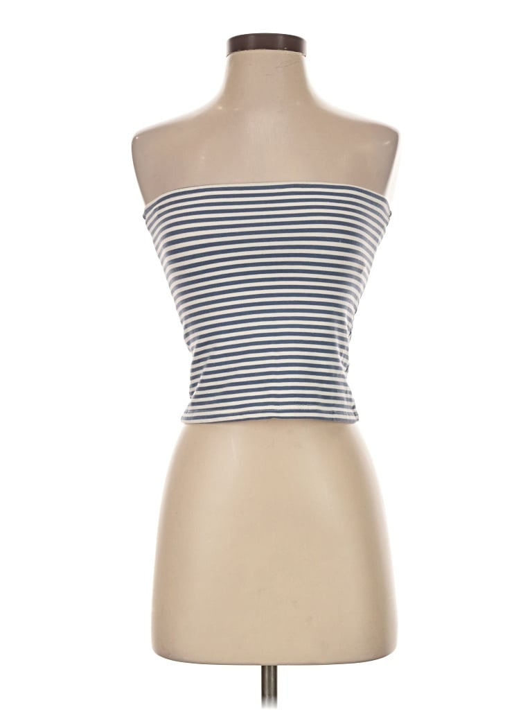 Pre-owned Edikted Sleeveless Top Blue Strapless Neckline Tops