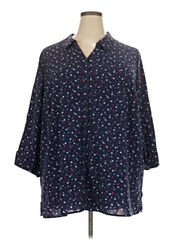 Catherines 3/4 Sleeve Button-Down Shirt (view 1)