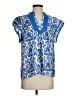 Umgee Blue Short Sleeve Blouse Size S - photo 1