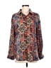 Unbranded 100% Polyester Paisley Blue Long Sleeve Blouse Size M - photo 1