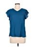 Papermoon 100% Polyester Blue Short Sleeve Top Size M - photo 1