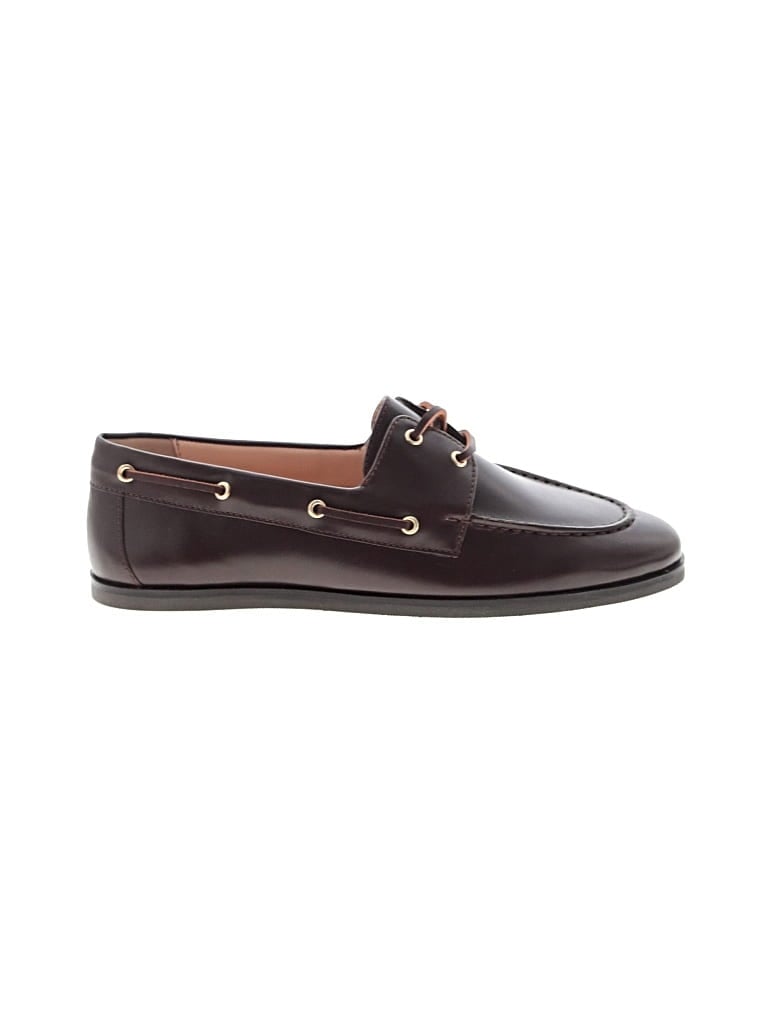 Pre-owned Jcrew Flats In Burgundy