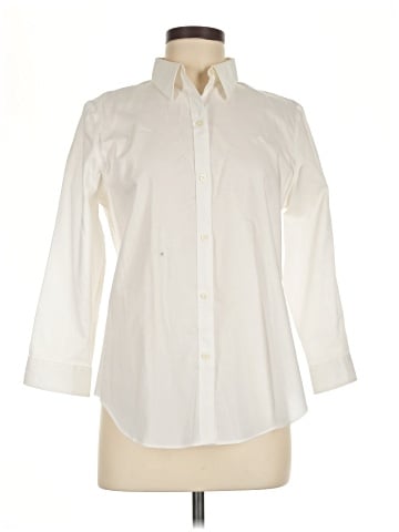 Lauren by Ralph Lauren 3/4 Sleeve Button-Down Shirt (view 1)