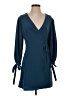 Topshop 100% Polyester Teal 3/4 Sleeve Blouse Size 4 - photo 1