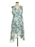 Chaps 100% Polyester Floral Blue Cocktail Dress Size 14 - photo 1