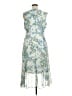 Chaps 100% Polyester Floral Blue Cocktail Dress Size 14 - photo 2