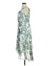 Chaps 100% Polyester Floral Blue Cocktail Dress Size 14 - photo 5