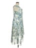 Chaps 100% Polyester Floral Blue Cocktail Dress Size 14 - photo 4