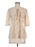 AUW 100% Polyester Ivory 3/4 Sleeve Blouse Size M - photo 1