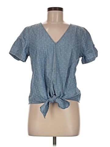 Madewell Chambray Novel Tie-Front Top (view 1)