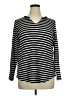 Torrid 100% Polyester Stripes Black Long Sleeve Blouse Size 1X Plus (1) - photo 1