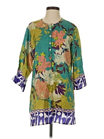 CAbi 3/4 Sleeve Silk Top (view 1)