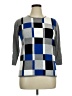 Liz Claiborne 100% Cotton Checkered-gingham Blue Pullover Sweater Size XL - photo 1