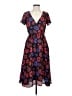 ModCloth 100% Polyester Floral Blue Cocktail Dress Size S - photo 1