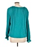 Left Coast by Dolan 100% Polyester Teal Long Sleeve Blouse Size L - photo 2