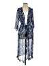 White House Black Market 100% Polyester Blue Kimono Size XS - photo 1