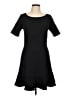 HD in Paris Solid Black Casual Dress Size 10 - photo 1