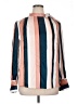 Unbranded 100% Polyester Stripes Pink Long Sleeve Blouse Size XL (estimated) - photo 1