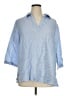 Tahari 100% Linen Blue 3/4 Sleeve Button-Down Shirt Size 1X - photo 1