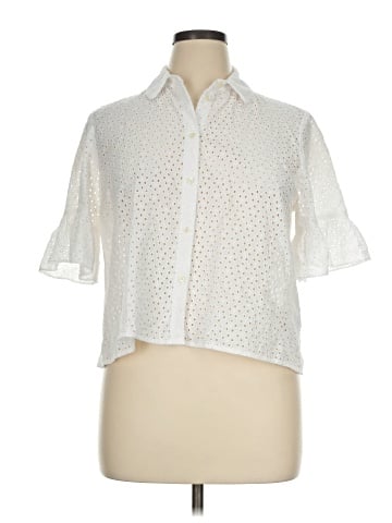Madewell Eyelet Bell-Sleeve Shirt (view 1)