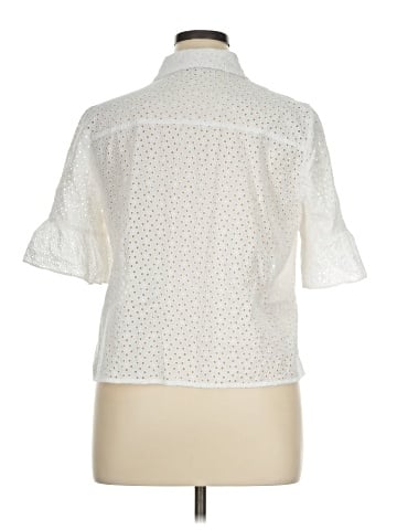 Madewell Eyelet Bell-Sleeve Shirt (view 2)