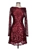 Unbranded 100% Polyester Stars Burgundy Cocktail Dress Size 10 - photo 1