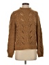 Point Sur Chevron-herringbone Brown Turtleneck Sweater Size S - photo 1