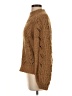 Point Sur Chevron-herringbone Brown Turtleneck Sweater Size S - photo 5
