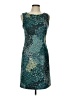Connected Apparel Graphic Teal Cocktail Dress Size 10 - photo 1