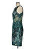 Connected Apparel Graphic Teal Cocktail Dress Size 10 - photo 5