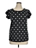 Perfect Peach Polka Dots Black Short Sleeve Top Size XL - photo 1