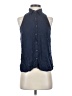 Splendid 100% Rayon Blue Sleeveless Button-Down Shirt Size XS - photo 1