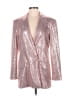 HUGO BOSS 100% Polyester Metallic Silver Blazer Size 6 - photo 1