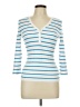 Madison Grey Blue 3/4 Sleeve Top Size L - photo 1
