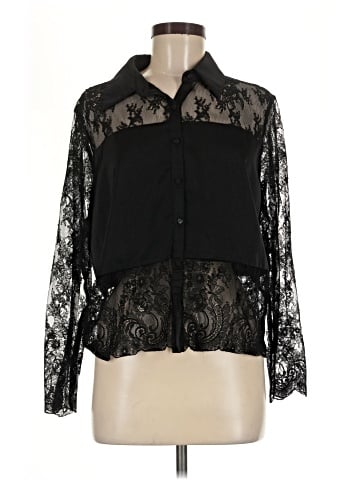 Aqua Long Sleeve Blouse (view 1)