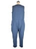 T by Talbots Solid Blue Jumpsuit Size 2X - photo 2
