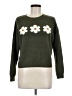 Hooked Up Floral Green Pullover Sweater Size M - photo 1