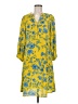 CAbi 100% Polyester Print Yellow Casual Dress Size M - photo 1