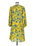 CAbi 100% Polyester Print Yellow Casual Dress Size M - photo 2