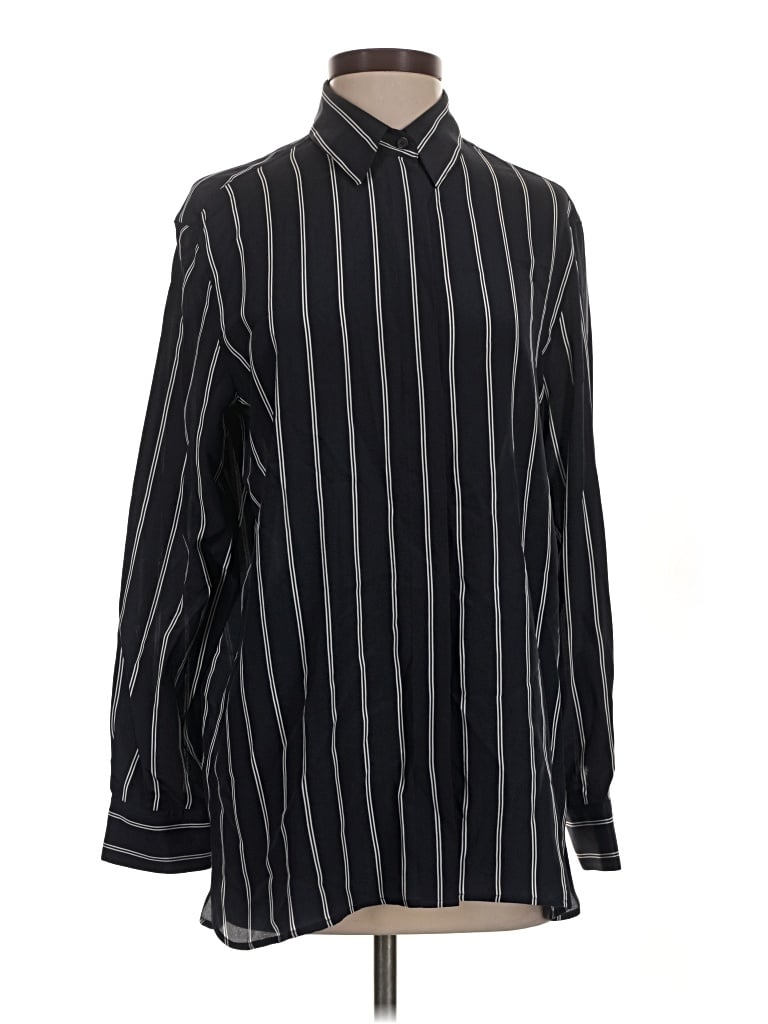 Pre-owned Babaton Long Sleeve Blouse In Black