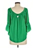 Naked Zebra 100% Polyester Green 3/4 Sleeve Blouse Size M - photo 2